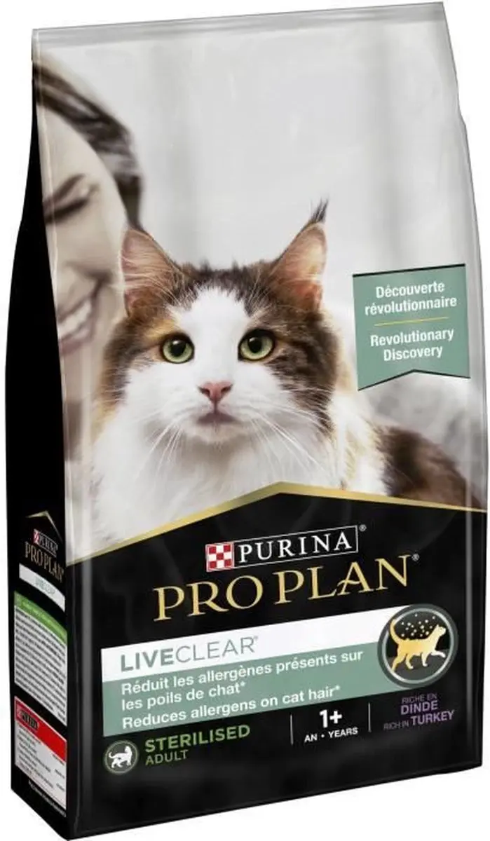 Pro Plan LiveClear Droogvoer Gesteriliseerde Katten 1,4kg - Turkije - afbeelding 2 van 2