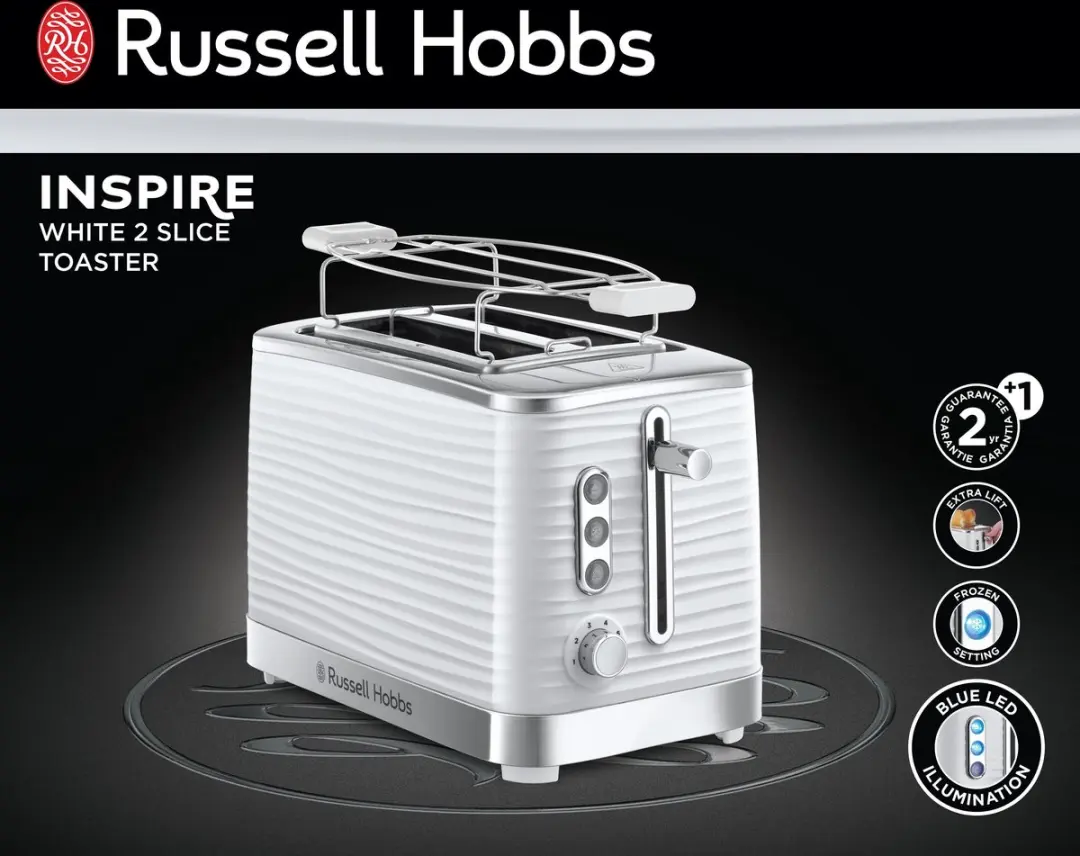 Russell Hobbs Inspire 24370-56 Broodrooster 1050W - Wit - afbeelding 6 van 6