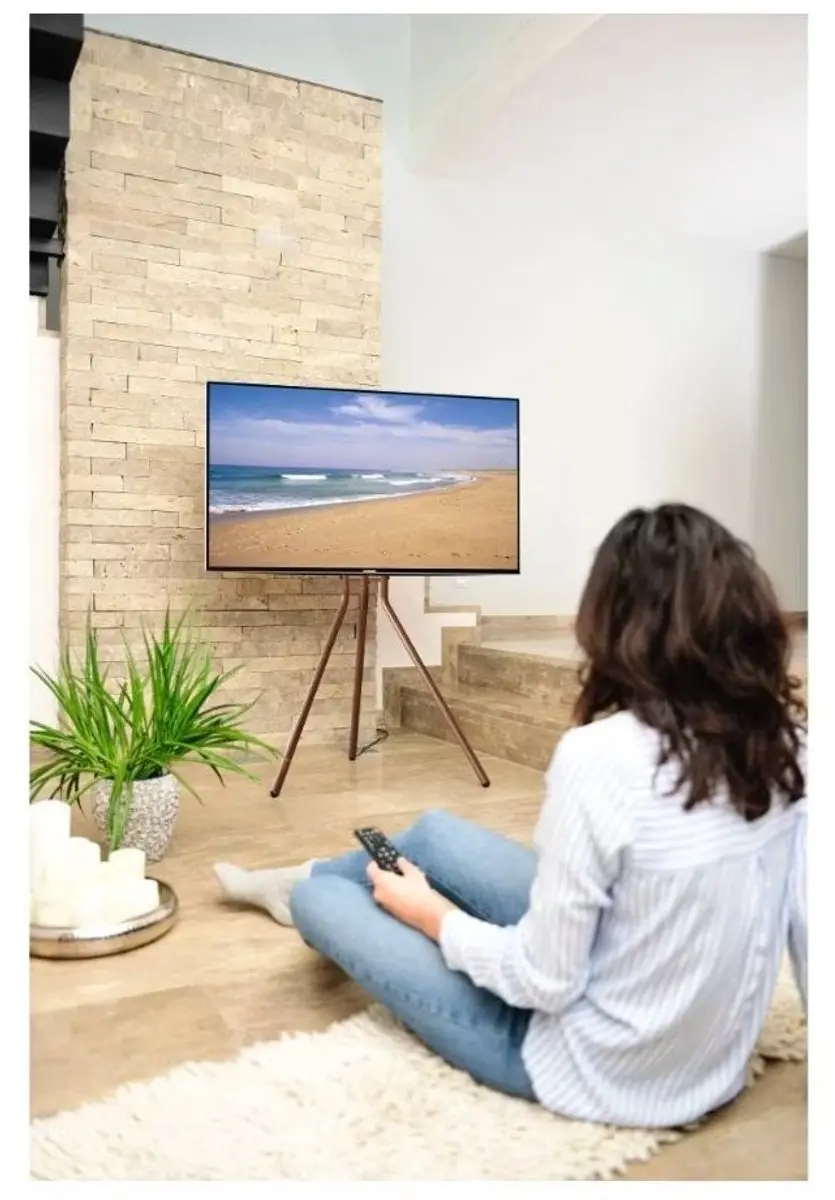 Hama TV Standaard 75" - VESA 600x400 - 40kg - Hoogte verstelbaar - Walnoot - afbeelding 6 van 6