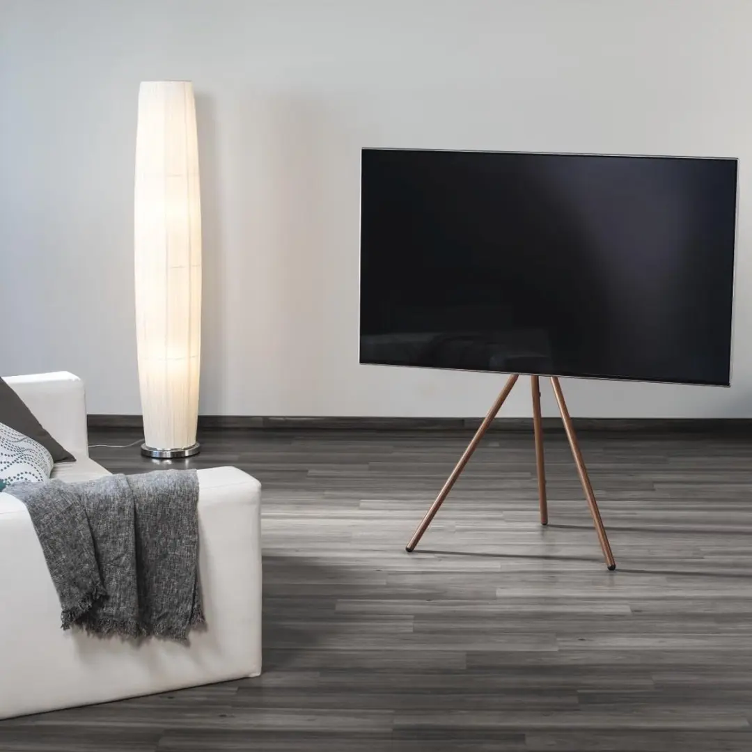 Hama TV Standaard 75" - VESA 600x400 - 40kg - Hoogte verstelbaar - Walnoot