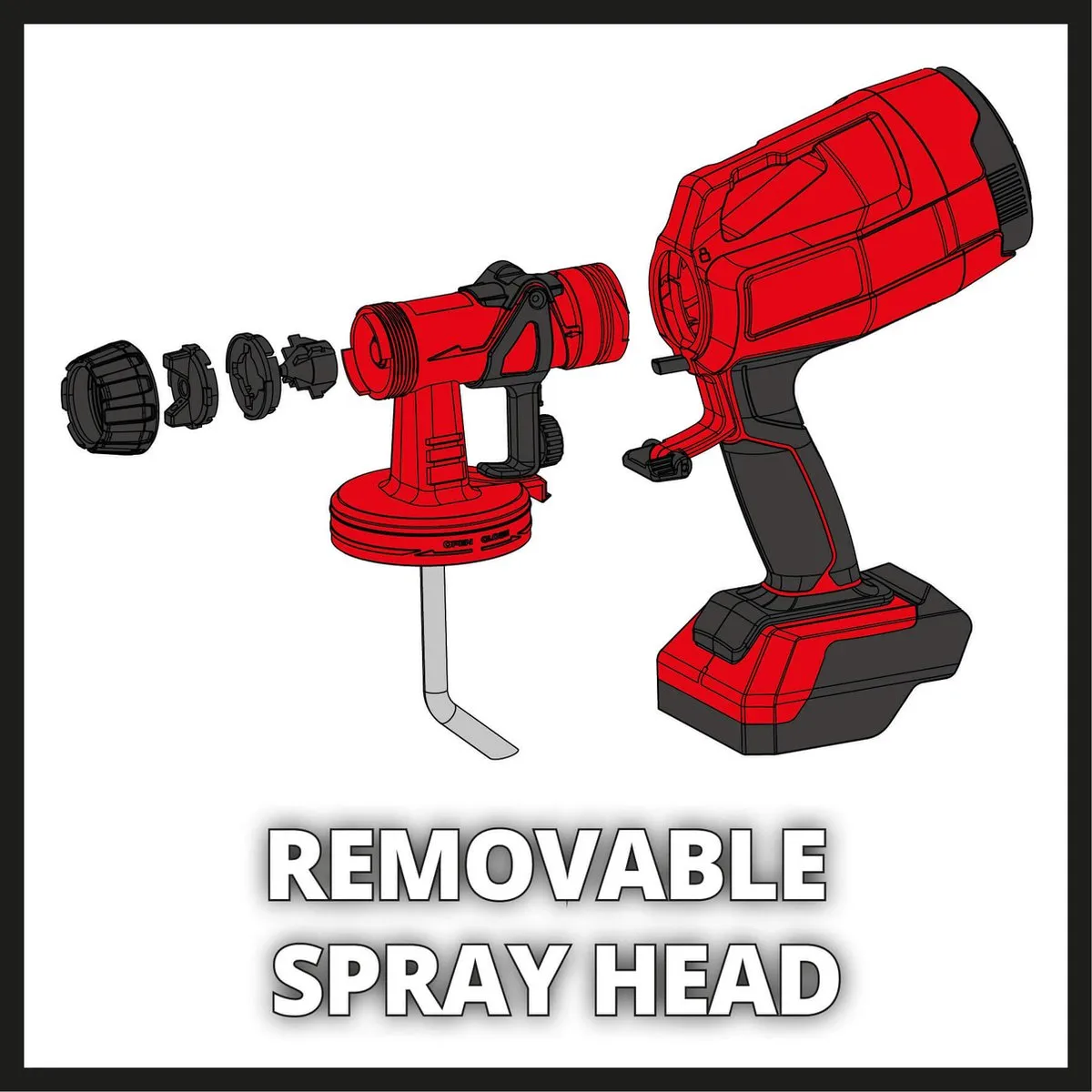 Einhell Accu Verfspuit TC-SY 18/60 Li Solo - 800ml - Rood/Zwart