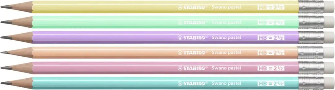STABILO Swano Pastel Potlood HB - 4 Stuks Multicolor - afbeelding 2 van 6