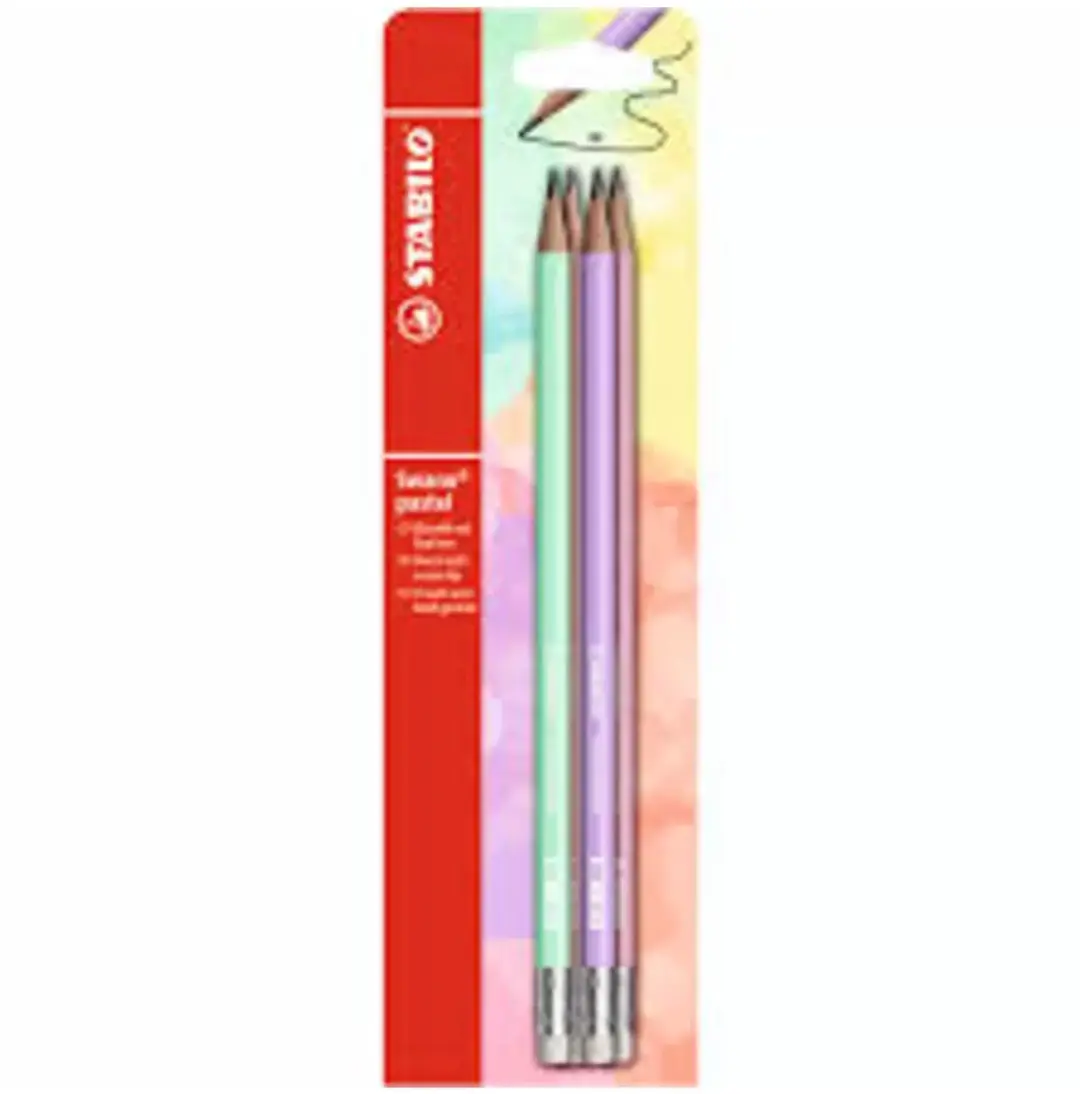STABILO Swano Pastel Potlood HB - 4 Stuks Multicolor - afbeelding 3 van 6