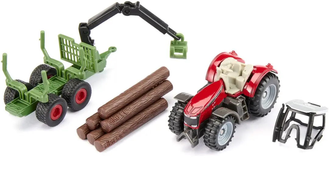 SIKU 1134 Massey Ferguson met Bosaanhanger - Metaal/Kunststof
