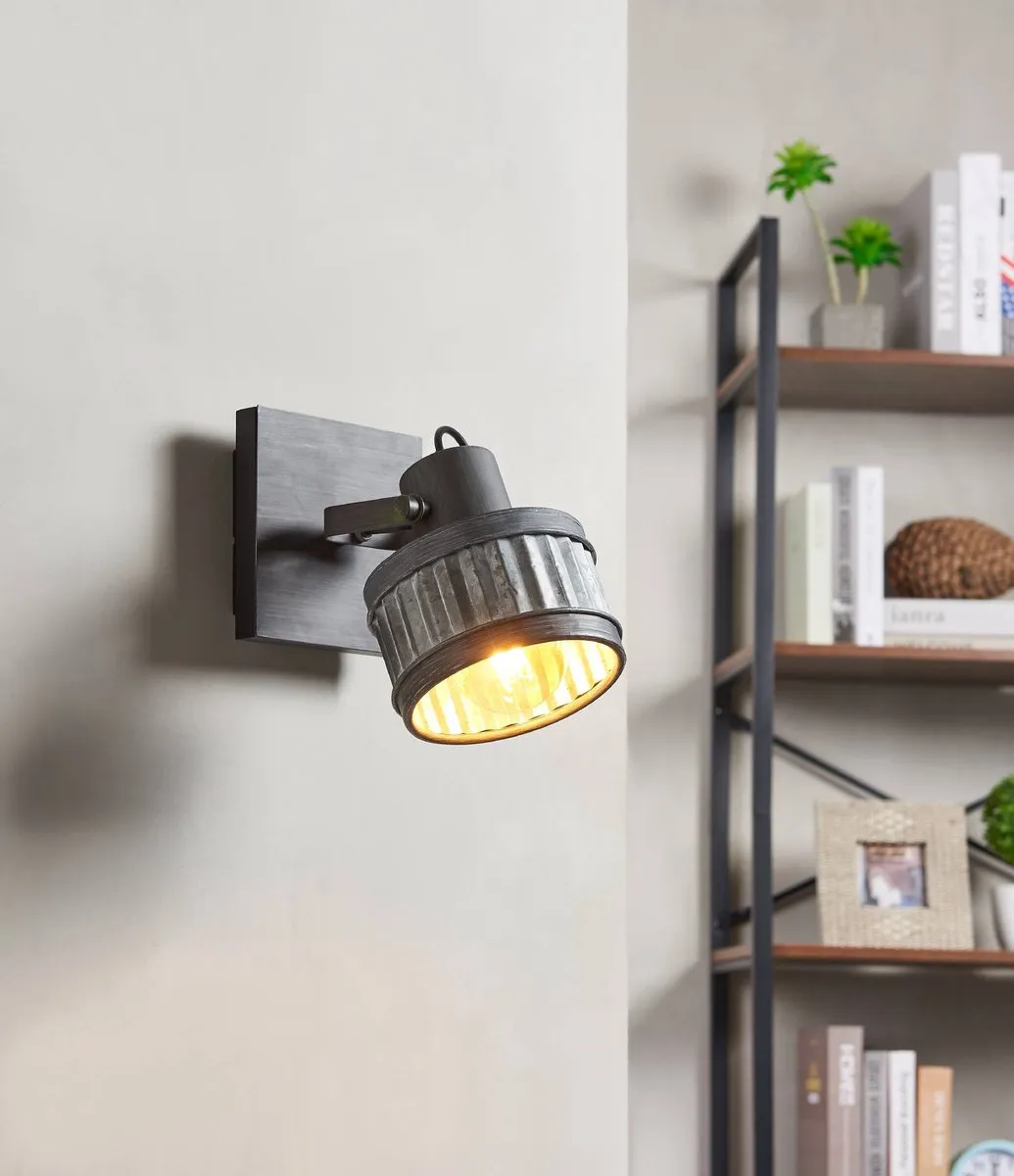 Eglo Turrock Plafondlamp E27 - Ø20cm - Zwart/Grijs