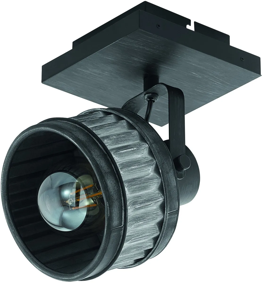Eglo Turrock Plafondlamp E27 - Ø20cm - Zwart/Grijs