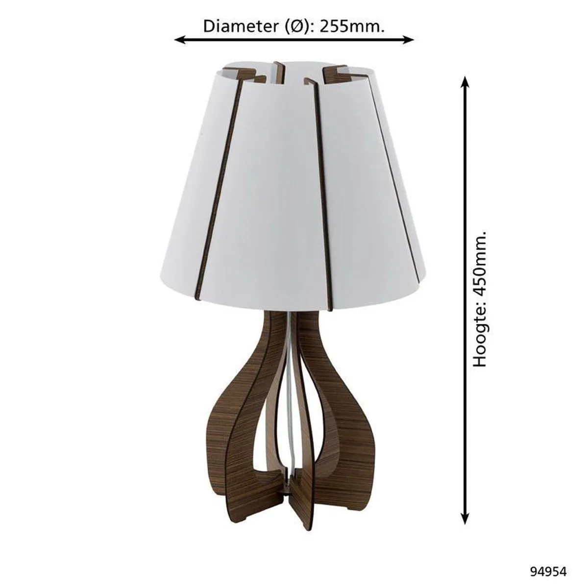 Eglo Cossano Tafellamp - 1 Licht Ø255mm Bruin