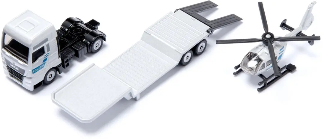 SIKU 1759 MAN Truck met Politiehelikopter 1:87 - Metaal/Kunststof