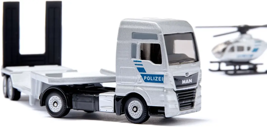 SIKU 1759 MAN Truck met Politiehelikopter 1:87 - Metaal/Kunststof