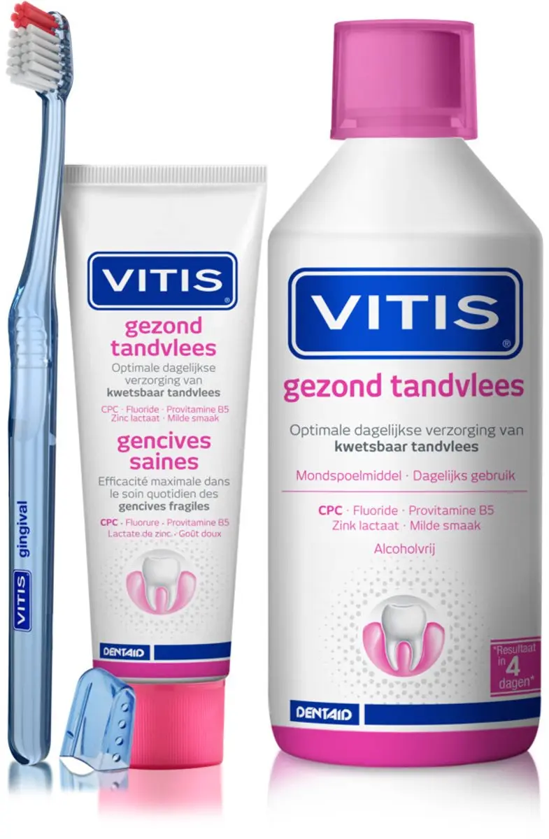 Vitis Mondwater Gezond Tandvlees 500ml - 3 Stuks