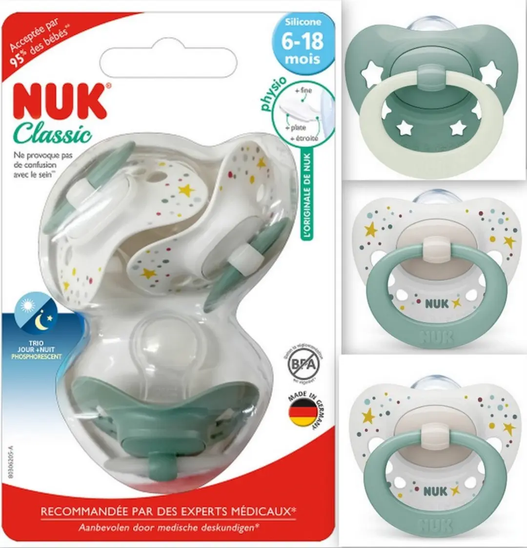 NUK Classic Siliconen Fopspenen 3-delig
