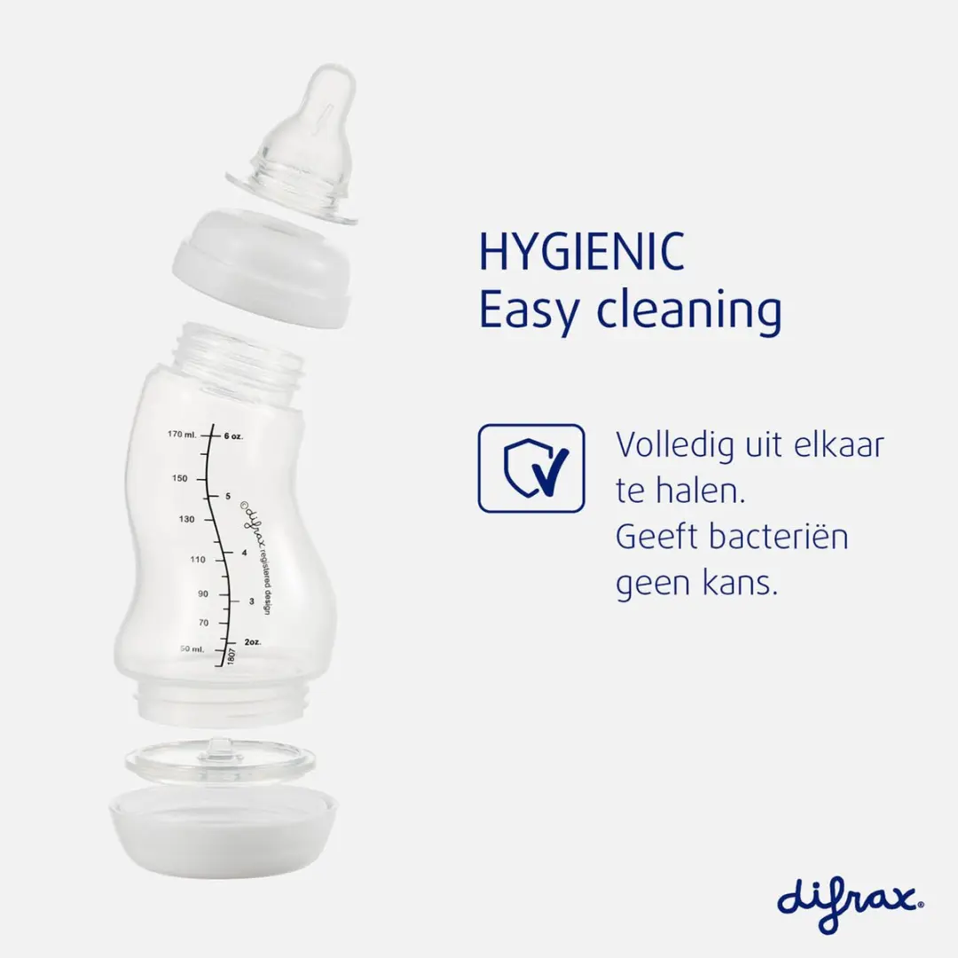 Difrax Babyfles Natural S-fles 250ml - Anti-Colic - Lichtroze - 2 Stuks