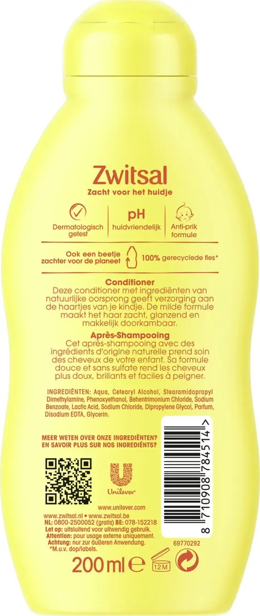 Zwitsal Baby Conditioner 200ml - 6 Stuks