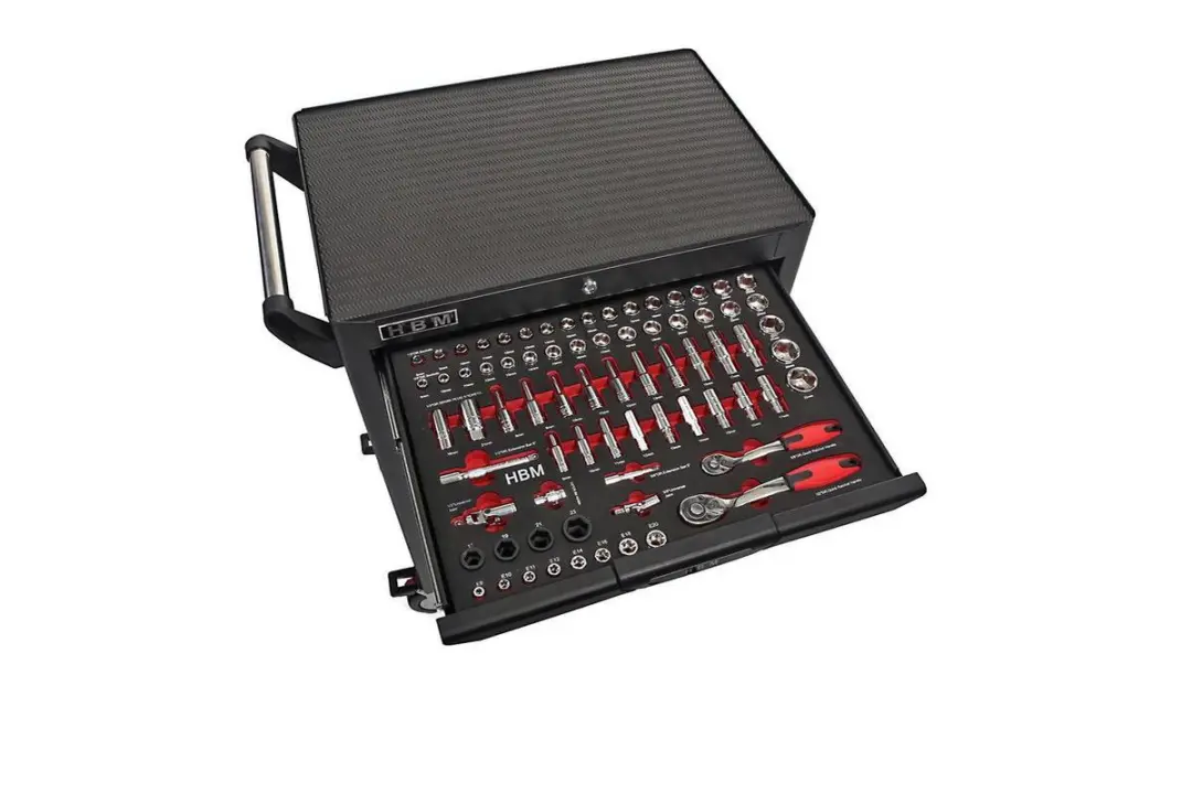 HBM Deluxe Gereedschapswagen 283-delig - 7 Lades - Zwart