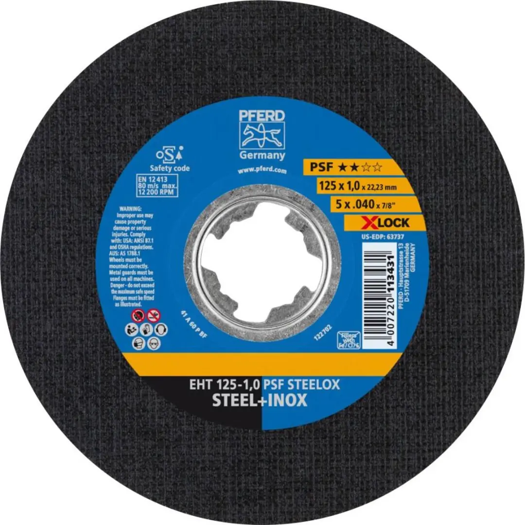 Pferd X-LOCK PSF STEELOX Doorslijpschijf Ø125mm x 1mm