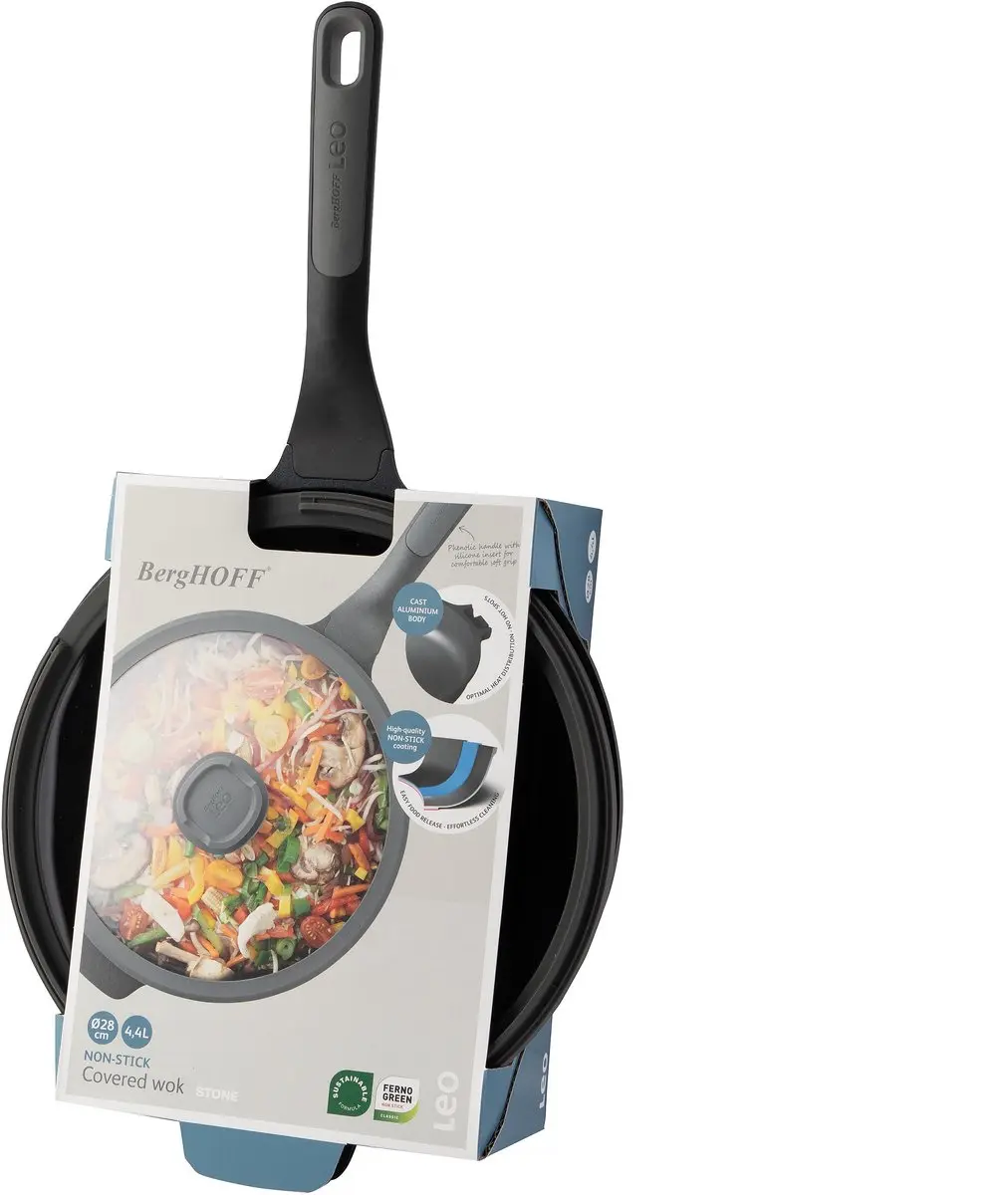 BergHOFF Stone Wok 28cm - Zwart - 4.4L