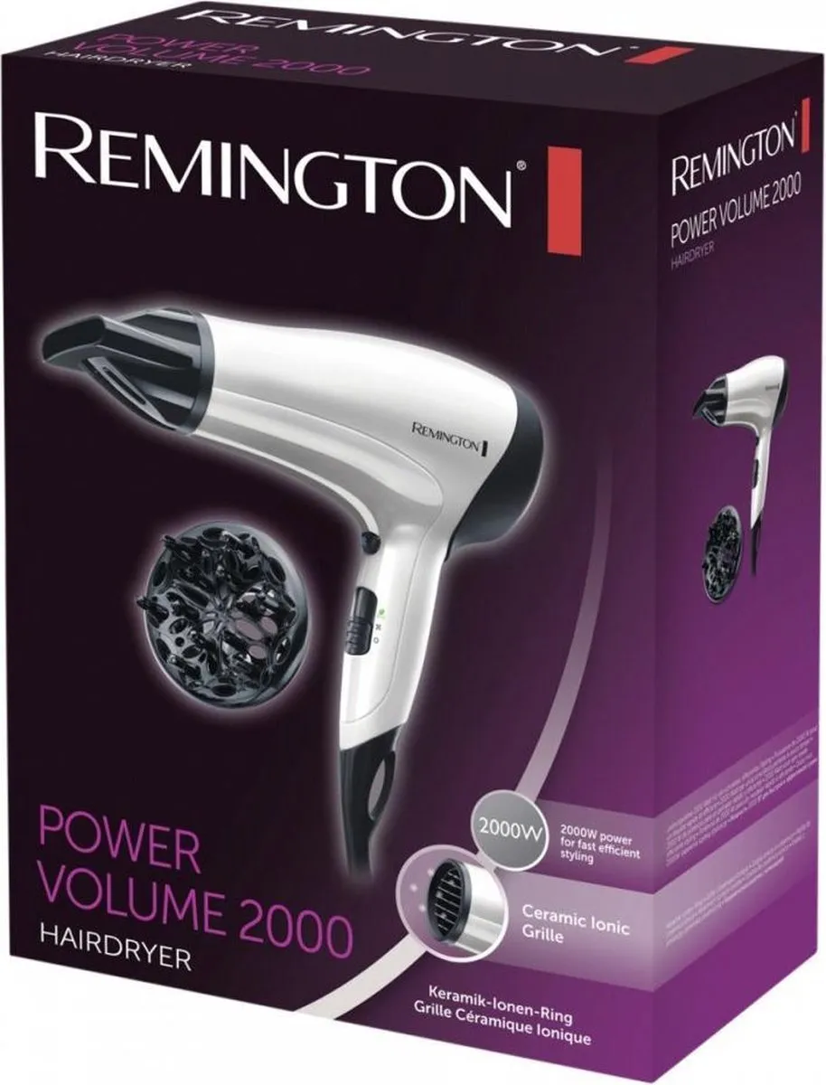 Remington D3015 Power Volume 2000W Föhn - 2 snelheden - 3 warmtestanden - wit