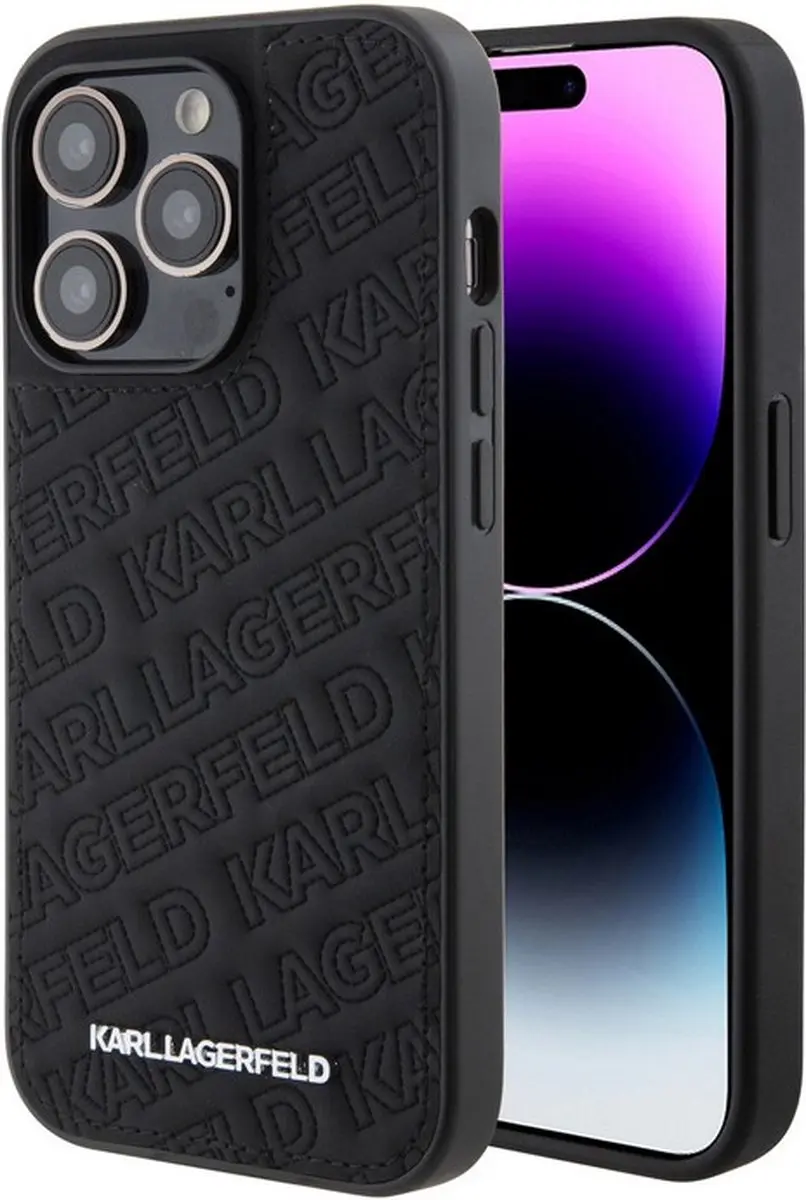 Karl Lagerfeld Quilted Pattern Hoes iPhone 15 Pro Max