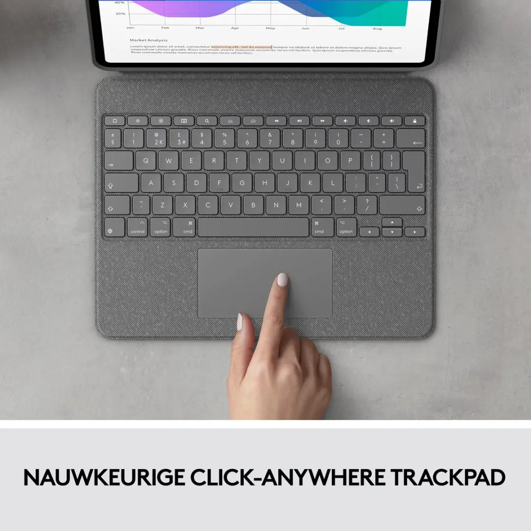 Logitech Combo Touch iPad Pro 11 - Toetsenbord - Grijs