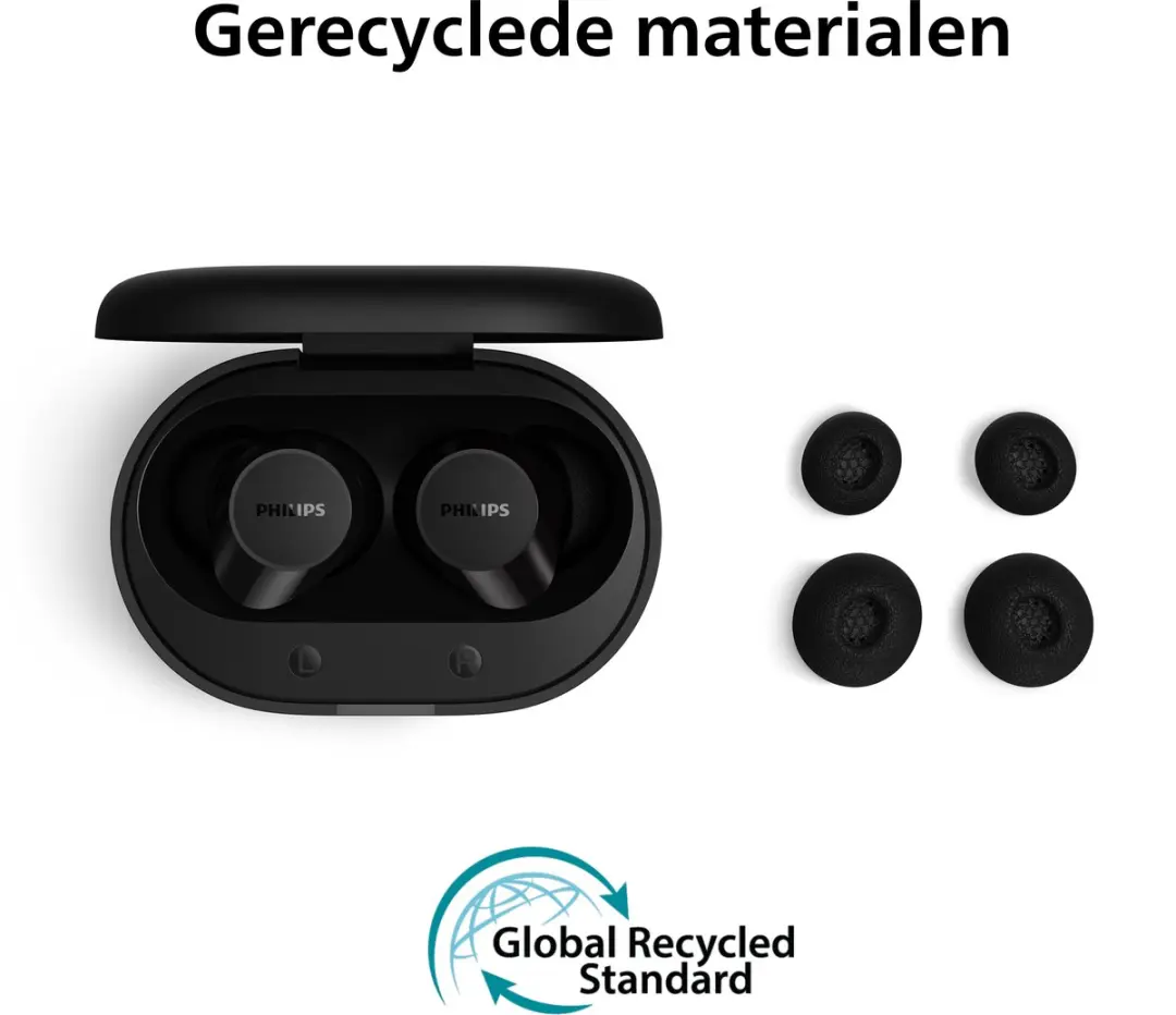 Philips TAT1300BK True Wireless Oordopjes - 24 Uur - IPX4 - Zwart