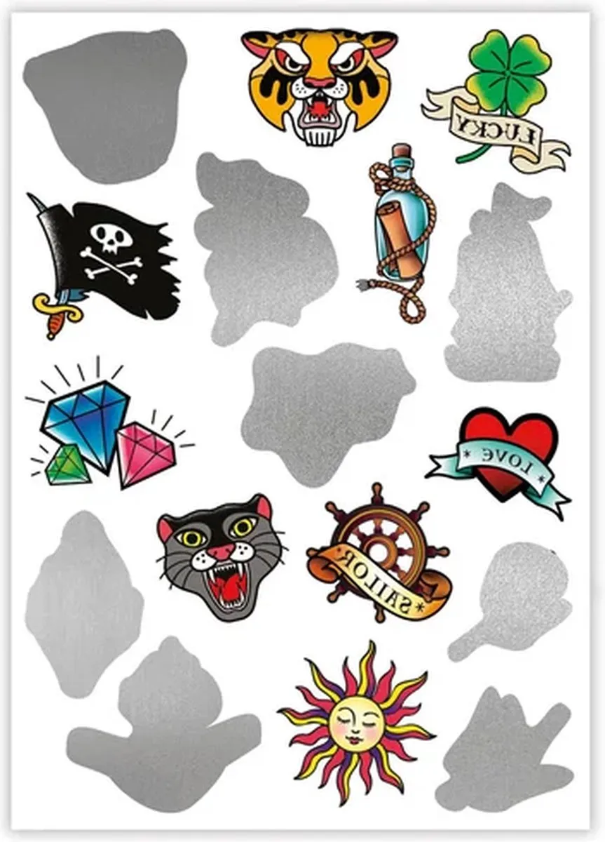 Clementoni Crazy Chic Mystery Tattoo - Tijdelijke Tatoeages - 1ml - Meerkleurig