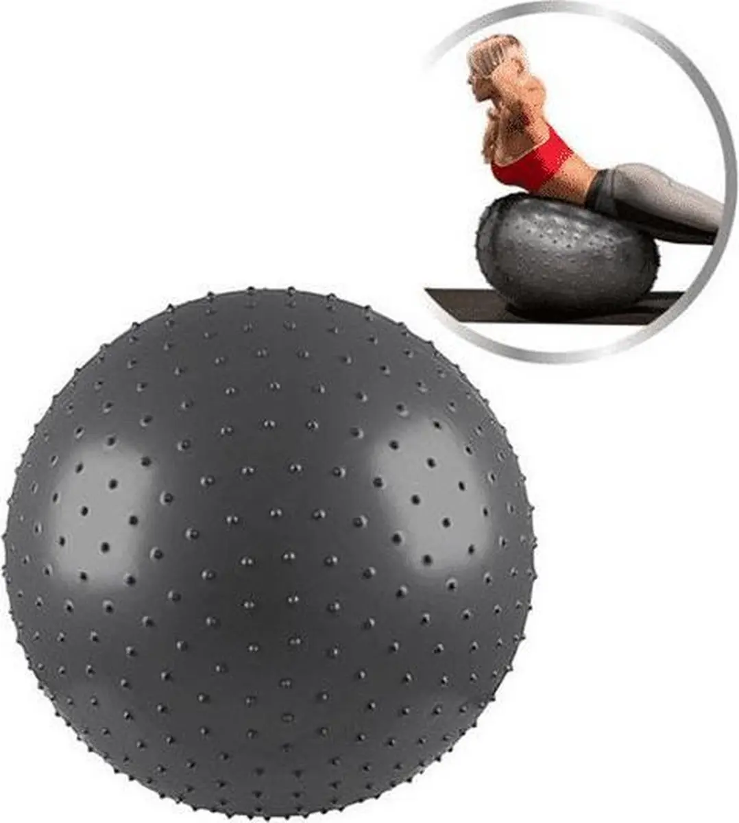 Iron Gym Exercise Massage Bal 65cm - Zwart