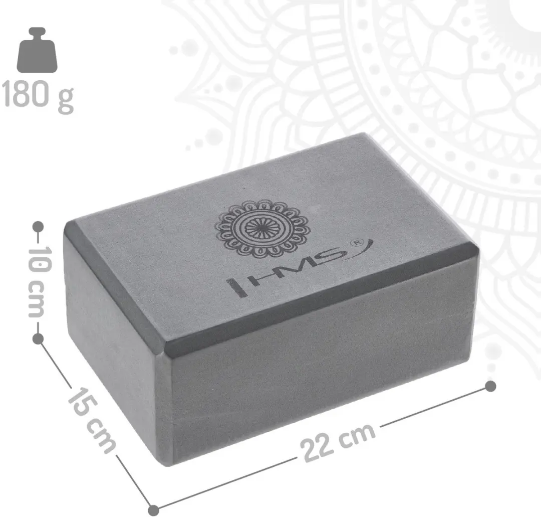 HMS Gray Serie Yogaset - TPE Mat YM10, Blok KJ02, Riem SJ02 - Grijs/Zwart