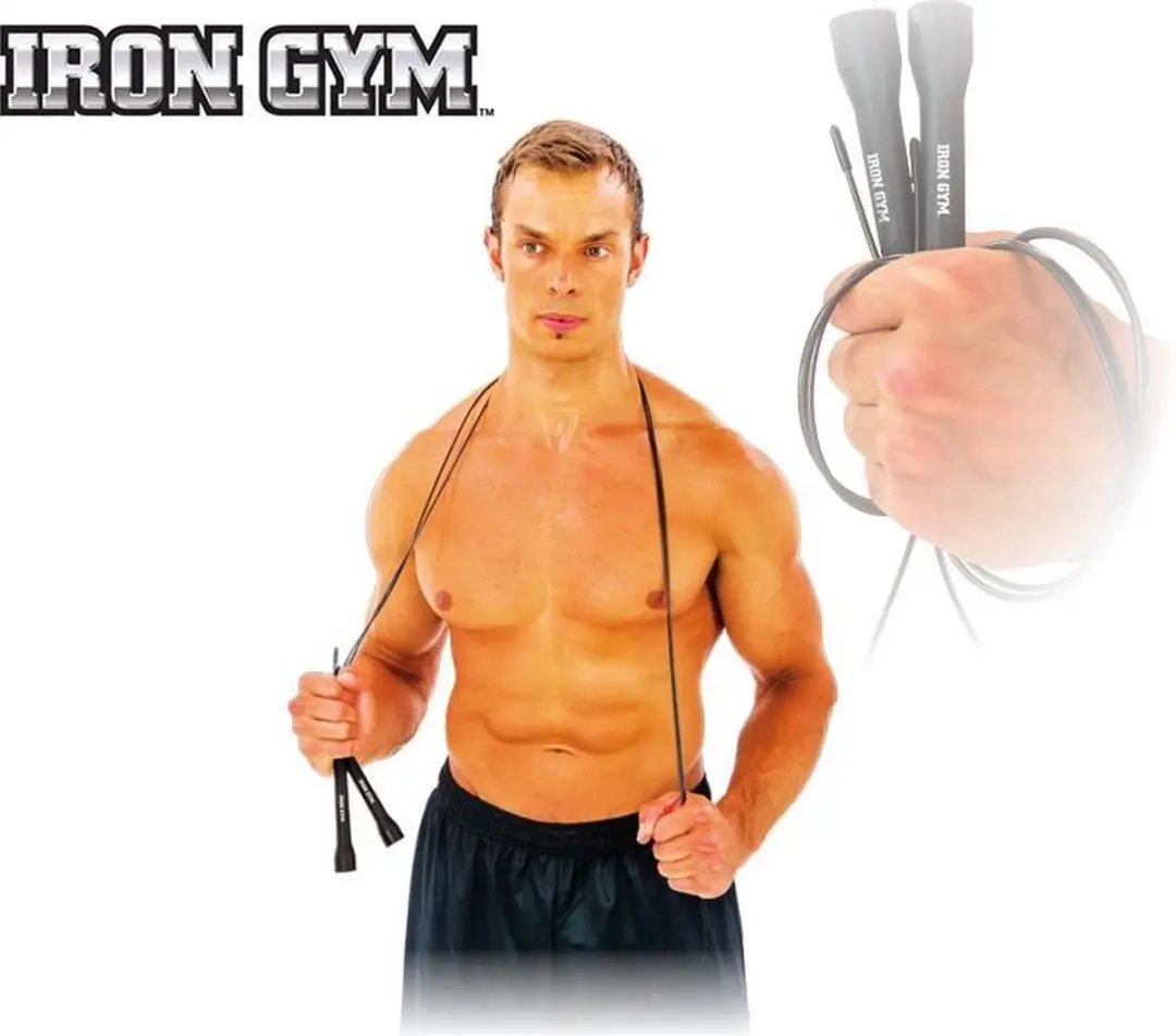 Iron Gym Springtouw Verstelbaar - Zwart
