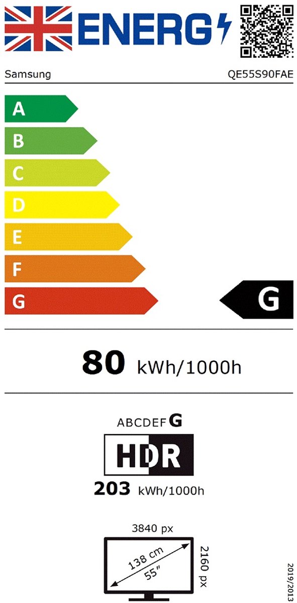 Samsung QE55S90F - 55 inch - 4k OLED - 2025 - Buitenlands model