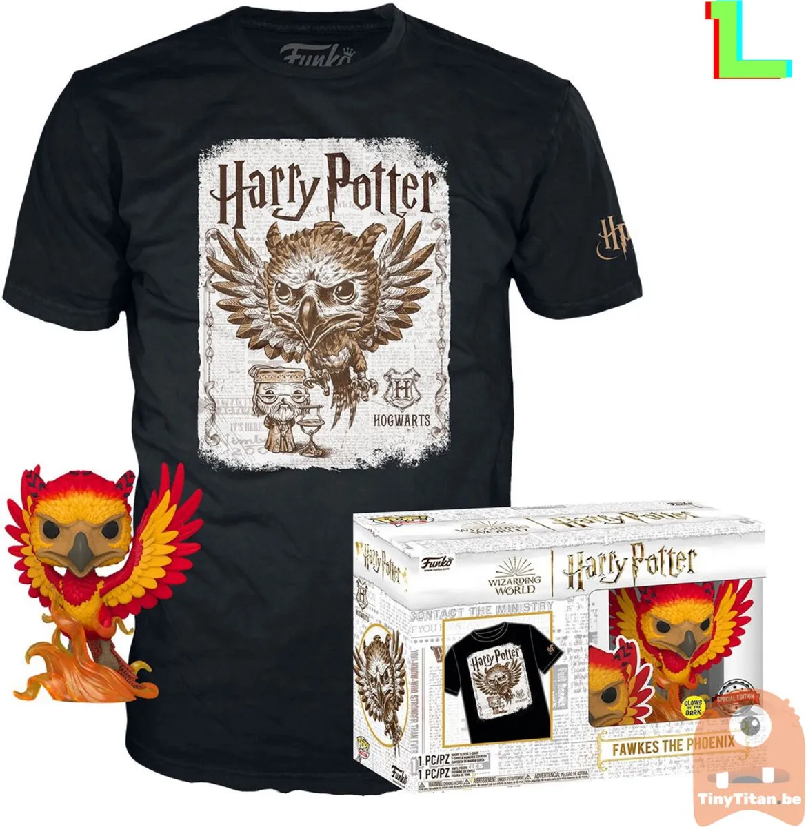 Funko Harry Potter POP! Dumbledore Patronus Verzamelfiguur & T-shirt - Zwart/Multicolor