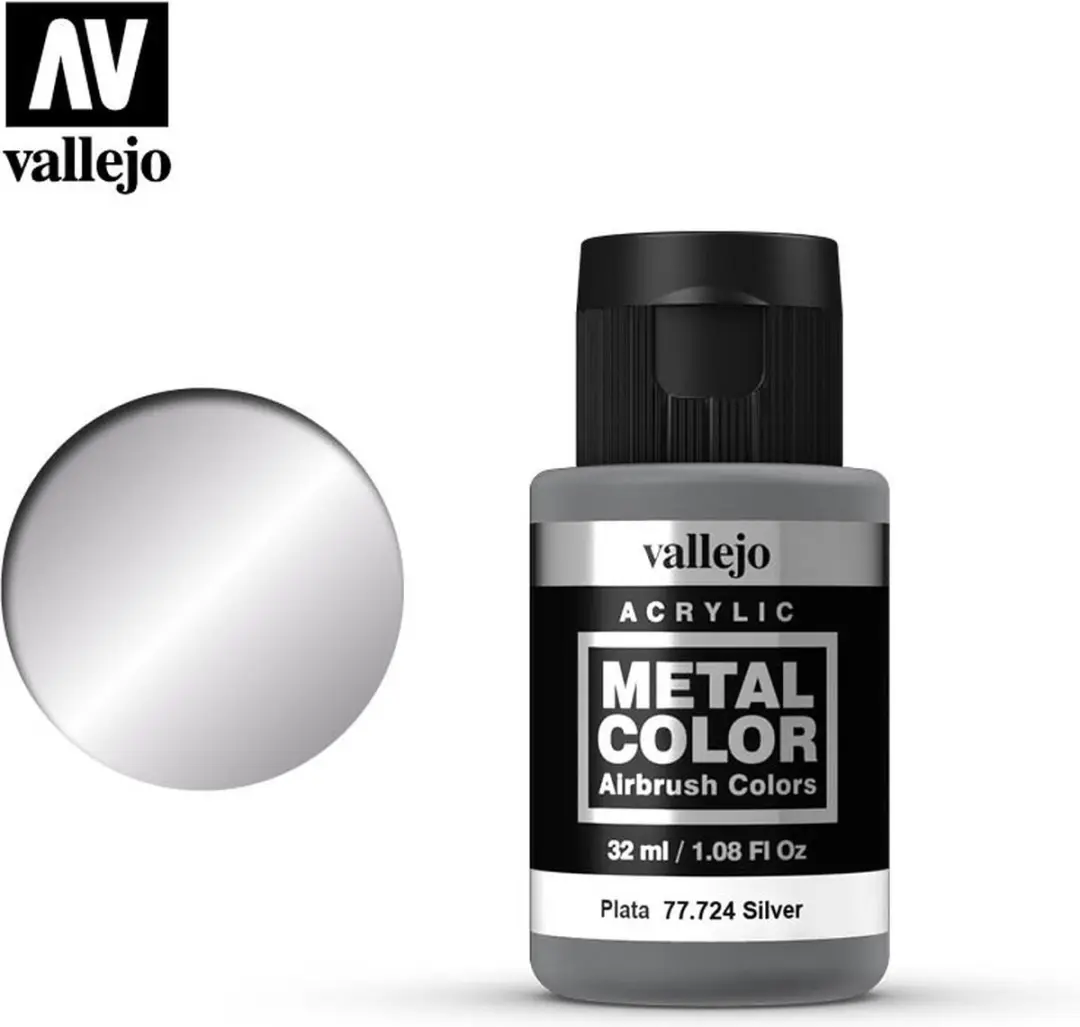 Vallejo Hobbyverf Acrylverf 77724 Metal Color Silver - 32ml