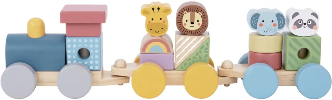 Tooky Toy Dieren Blokkentrein Multicolor