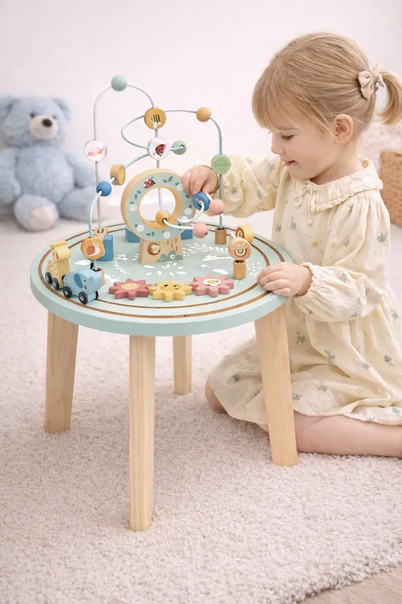 Tooky Toy Houten Activiteitentafel Motoriek Speeltafel - Meerkleurig