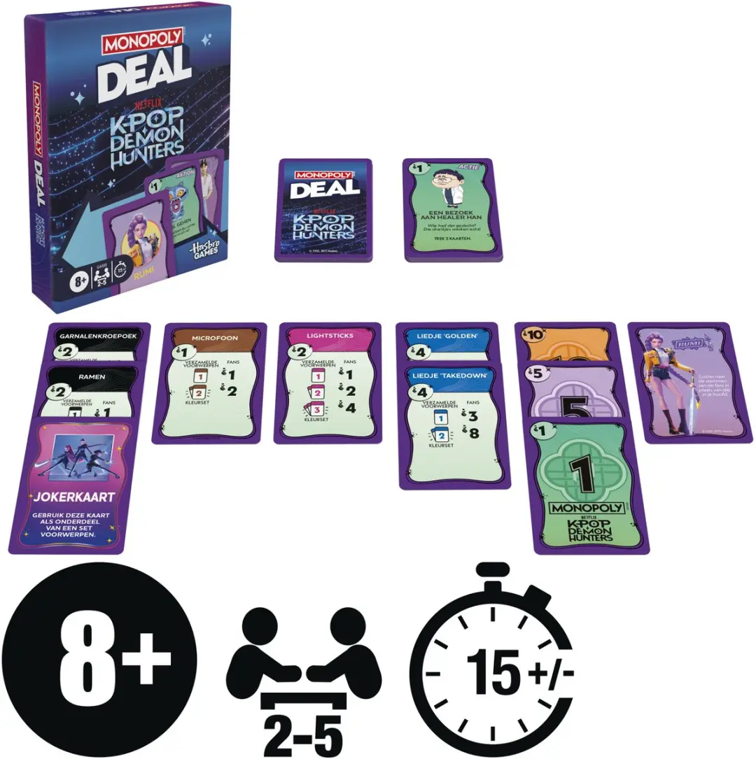 Monopoly Deal KPop Demon Hunters Kaartspel G4498 - 2-5 Spelers