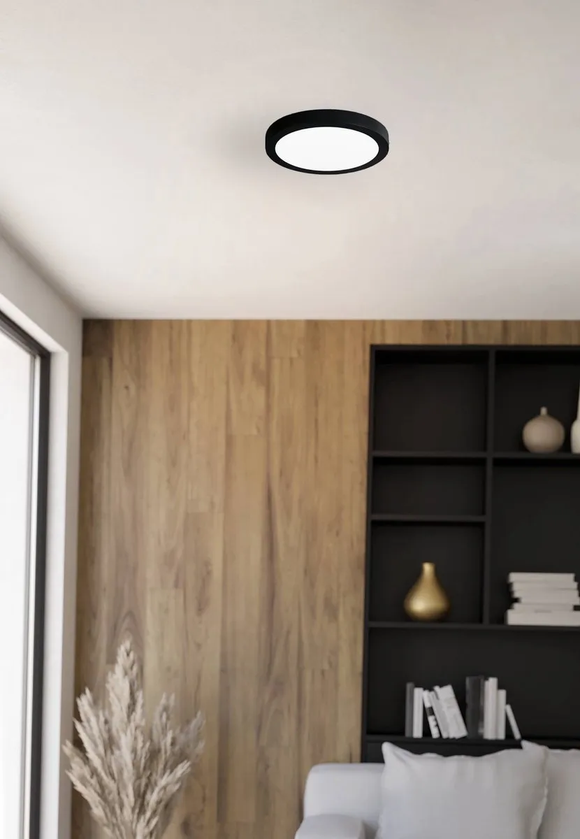 Eglo Idun-E Plafondlamp LED Ø22,5cm - Zwart/Wit