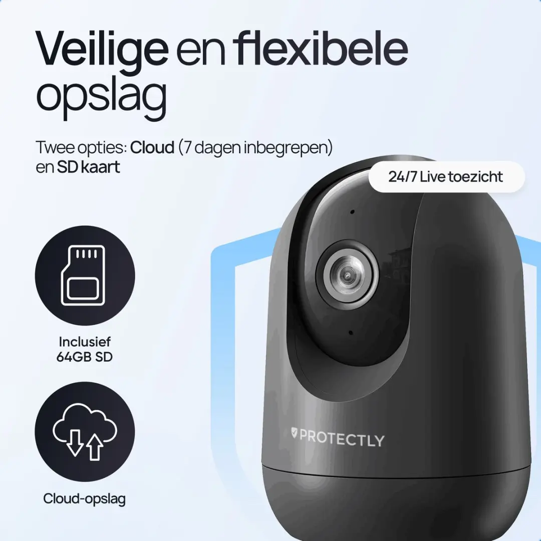 Protectly SEC002 Beveiligingscamera Binnen - 2K - 3MP - Zwart - afbeelding 6 van 6