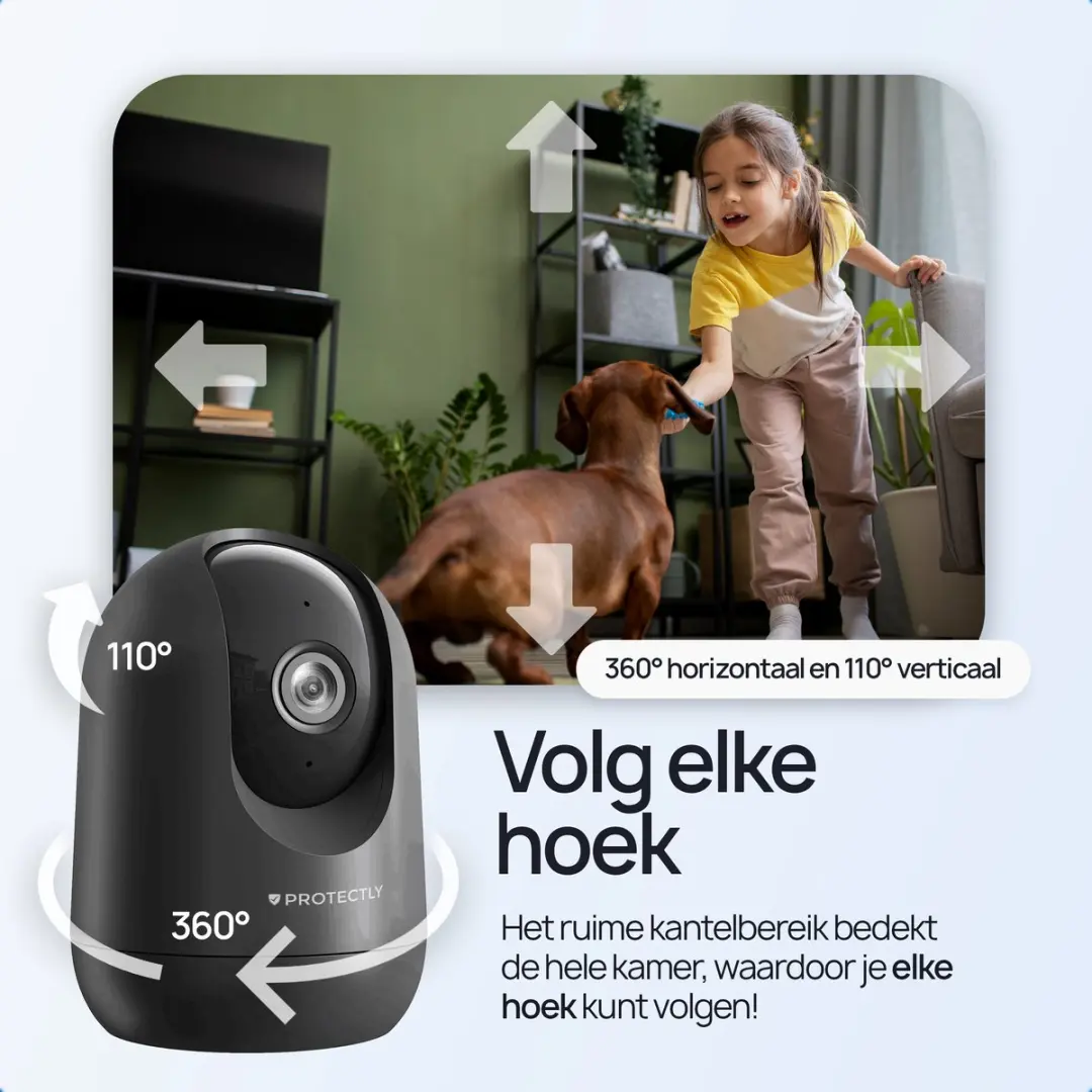 Protectly SEC002 Beveiligingscamera Binnen - 2K - 3MP - Zwart