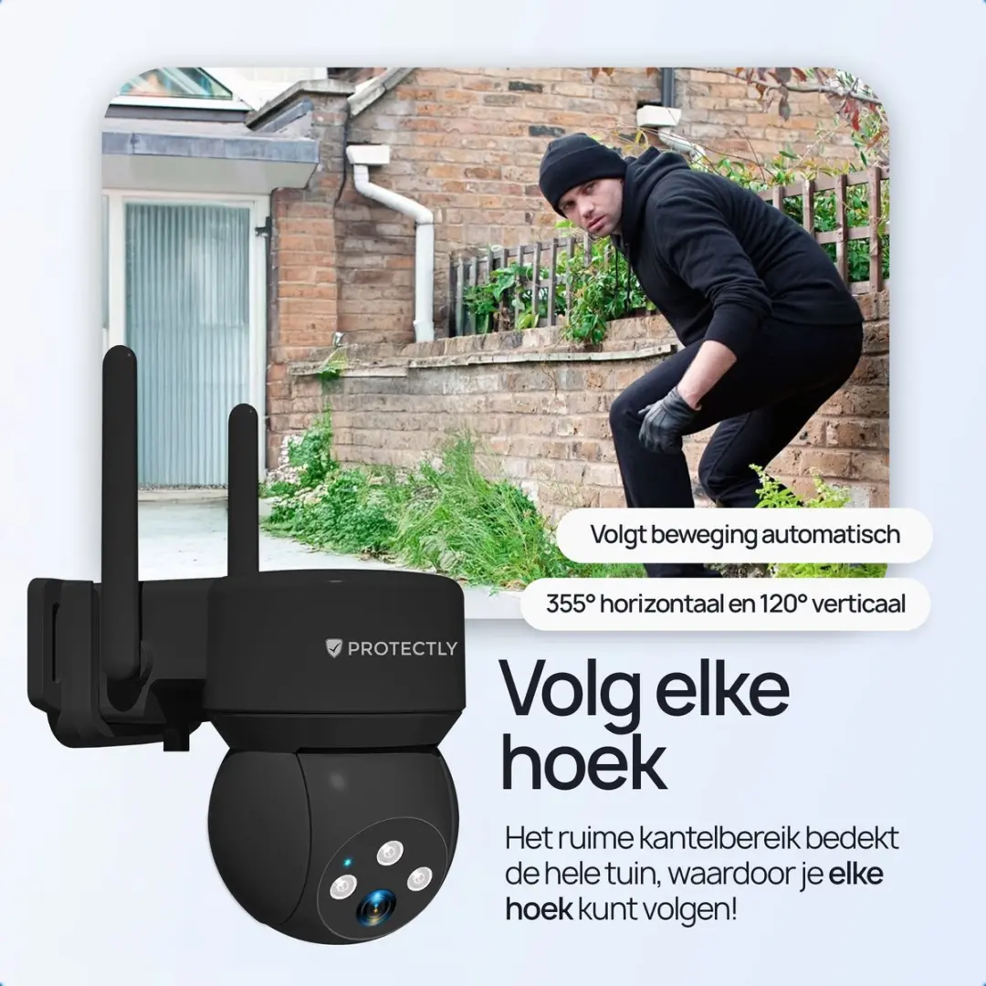 Protectly PROT015 Bewakingscamera Buiten 2K - Zwart