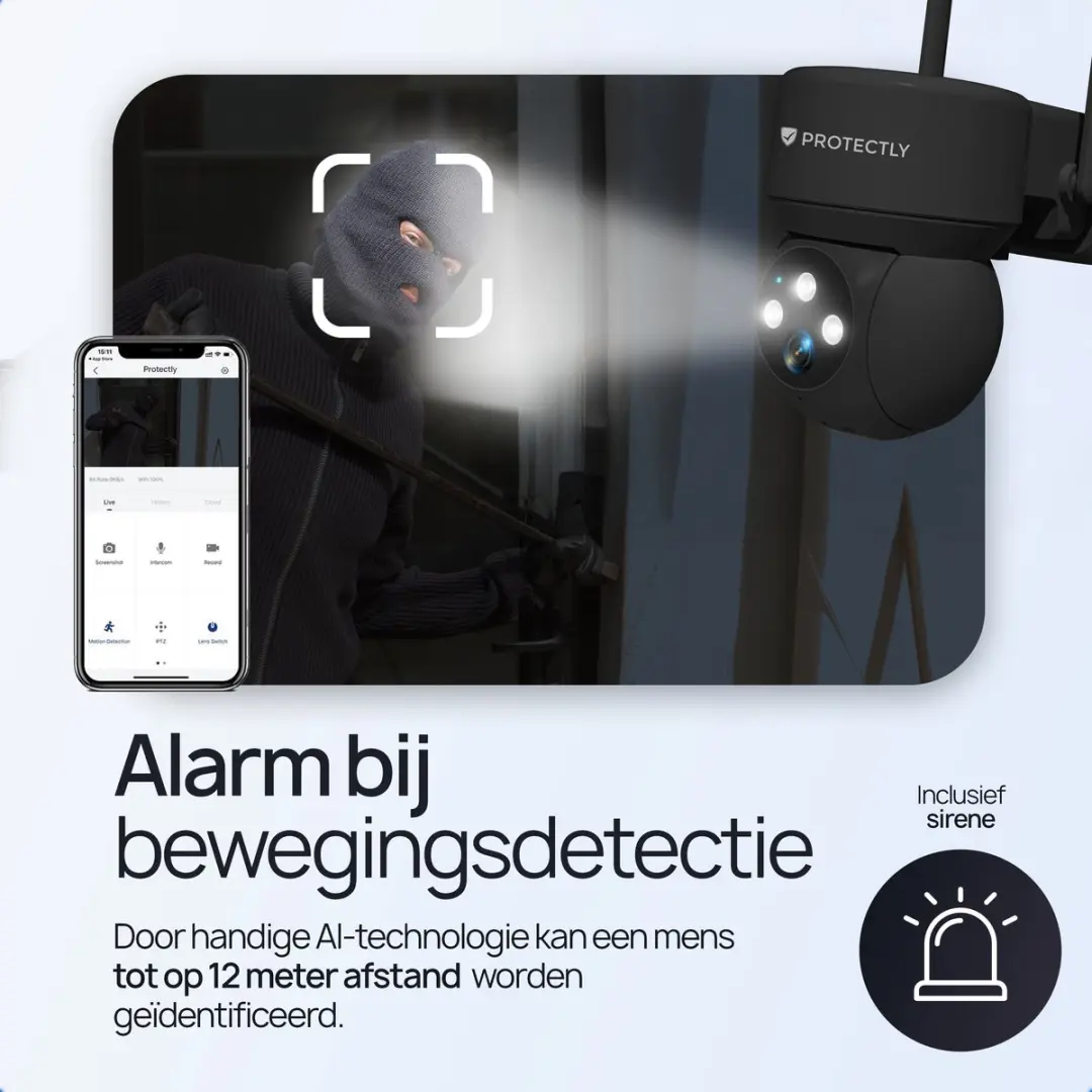 Protectly PROT015 Bewakingscamera Buiten 2K - Zwart