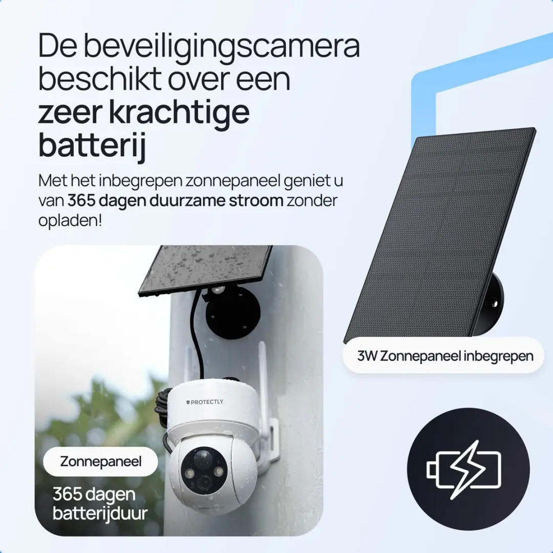 Protectly SEC005 Draadloze Buitencamera 3K - Wit - Solar