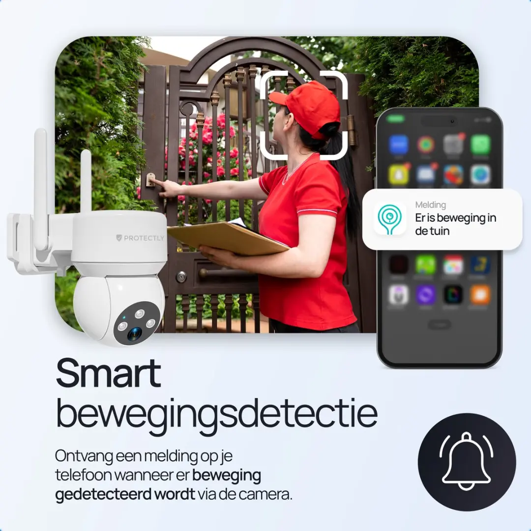 Protectly PROT016 Bewakingscamera Buiten 2K - 64GB SD - Nachtzicht - Wit