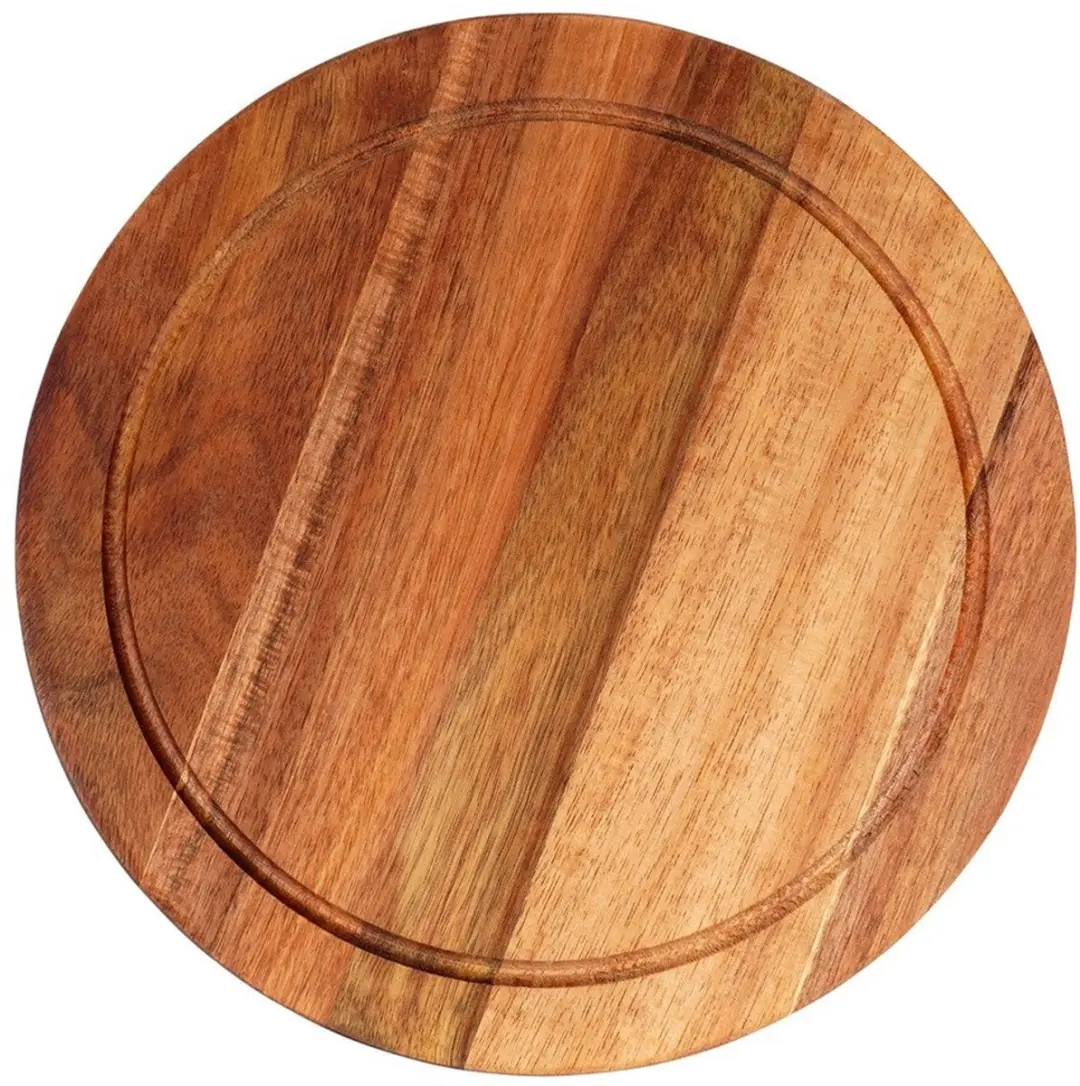 Excellent Houseware Acacia Snij- en Serveerplank 25cm - Ronde Vorm