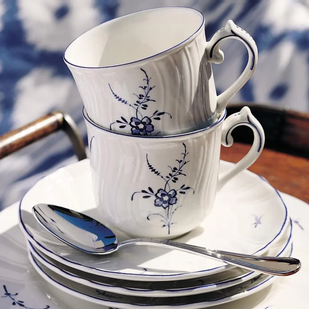 Villeroy & Boch Vieux Luxembourg Cappuccinotassen 240ml - 6 Stuks - Wit-Blauw