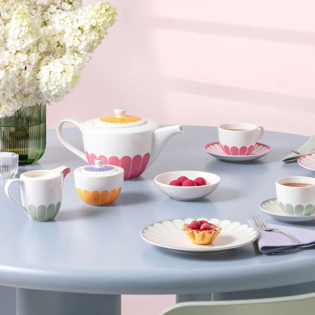 Villeroy & Boch Fleur Couleur Melk- en Suikerset - 2 Stuks