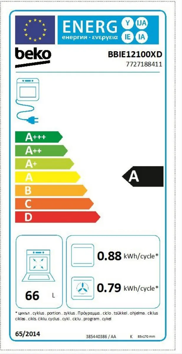Beko BBIE12100XD Oven 66L - 2400W - Roestvrijstaal