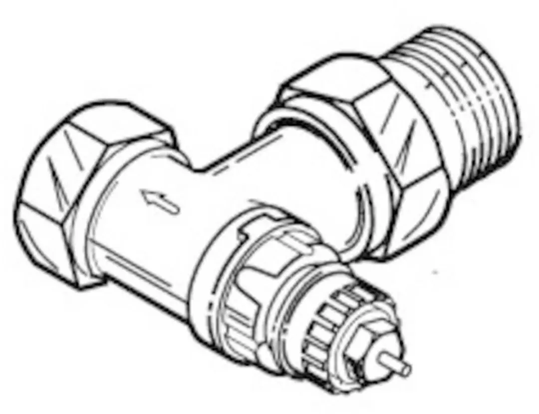 Danfoss Klepbehuizing RA-UR 15 R 1/2 Hoek
