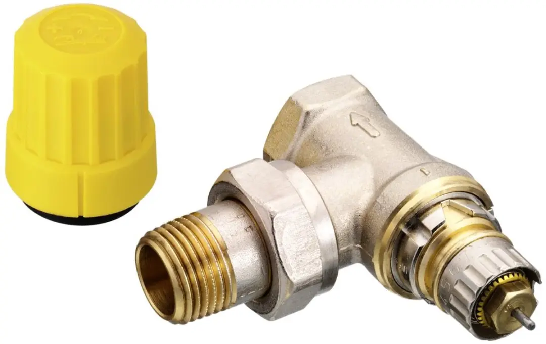 Danfoss Klepbehuizing RA-UR 15 R 1/2 Hoek - Mat vernikkeld