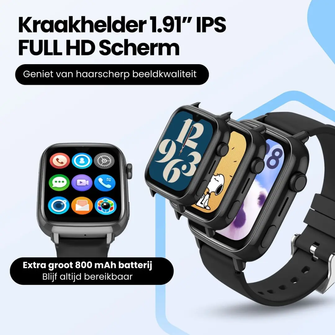 Protectly GPS Horloge Kind 4G PROT012 - 40mm - Zwart - afbeelding 6 van 6