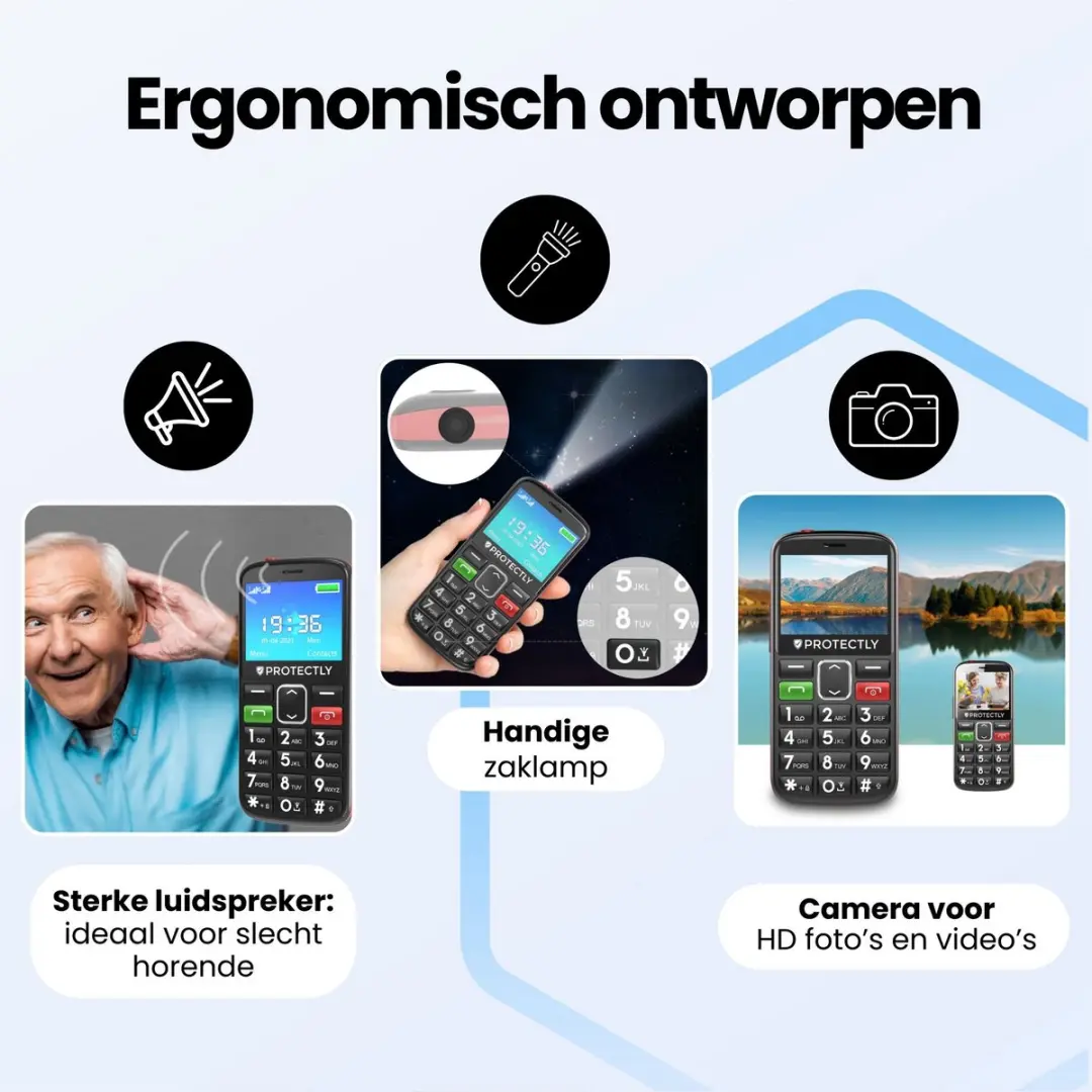 Protectly Senioren Telefoon SI154 - 4G - SOS-Functie - Zwart - afbeelding 6 van 6