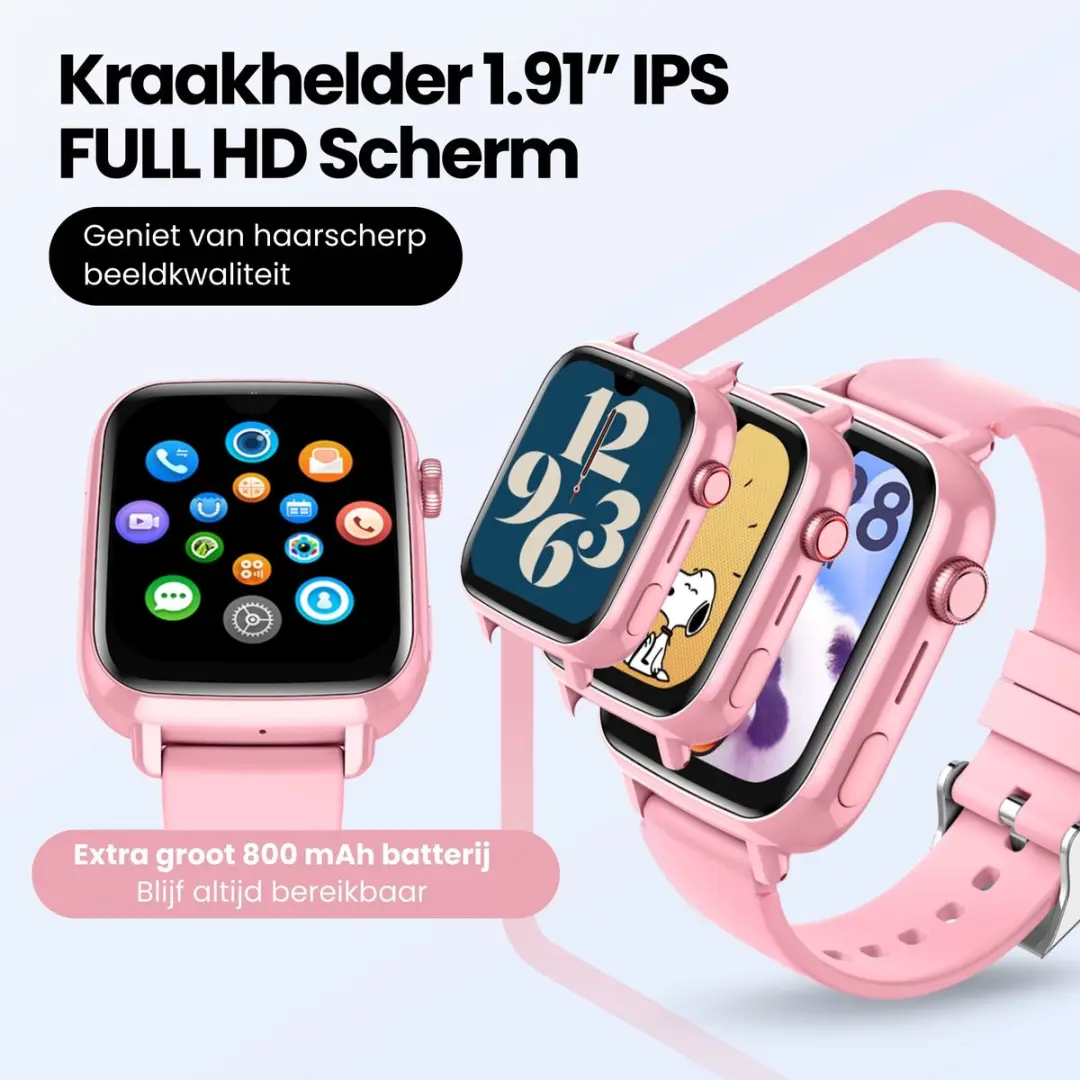 Protectly GPS Horloge Kind PROT012-1 - 4G Roze - 40mm - afbeelding 6 van 6